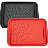 Cuisinart Grilling Prep and Serving Tray, Dishwasher-Safe, 2-Pc Nesting Set | 17-in x 10.5-in food tray set for prepping and serving, shatter-resistant melamine design fits 6 burgers, CPK-200