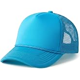 CHOK.LIDS Blank Foam Trucker Hat, Retro Mesh Rope Snapback Cap, Men Women | Lightweight foam front, breathable mesh back, braided rope trim, adjustable snapback, curved or flat bill, men and women