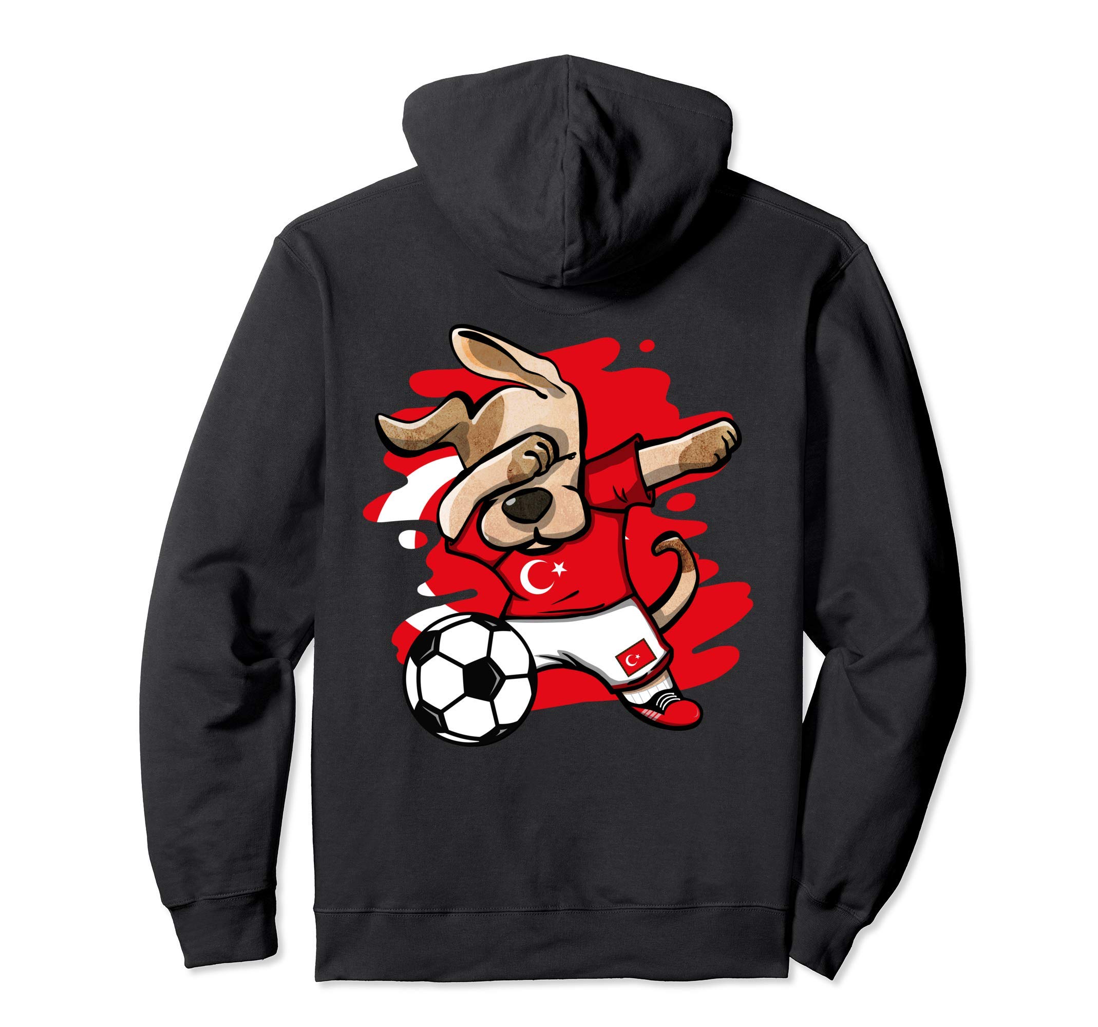 Dabbing Dog Turkey Soccer Fans Jersey Turkish Flag Football Pullover Hoodie