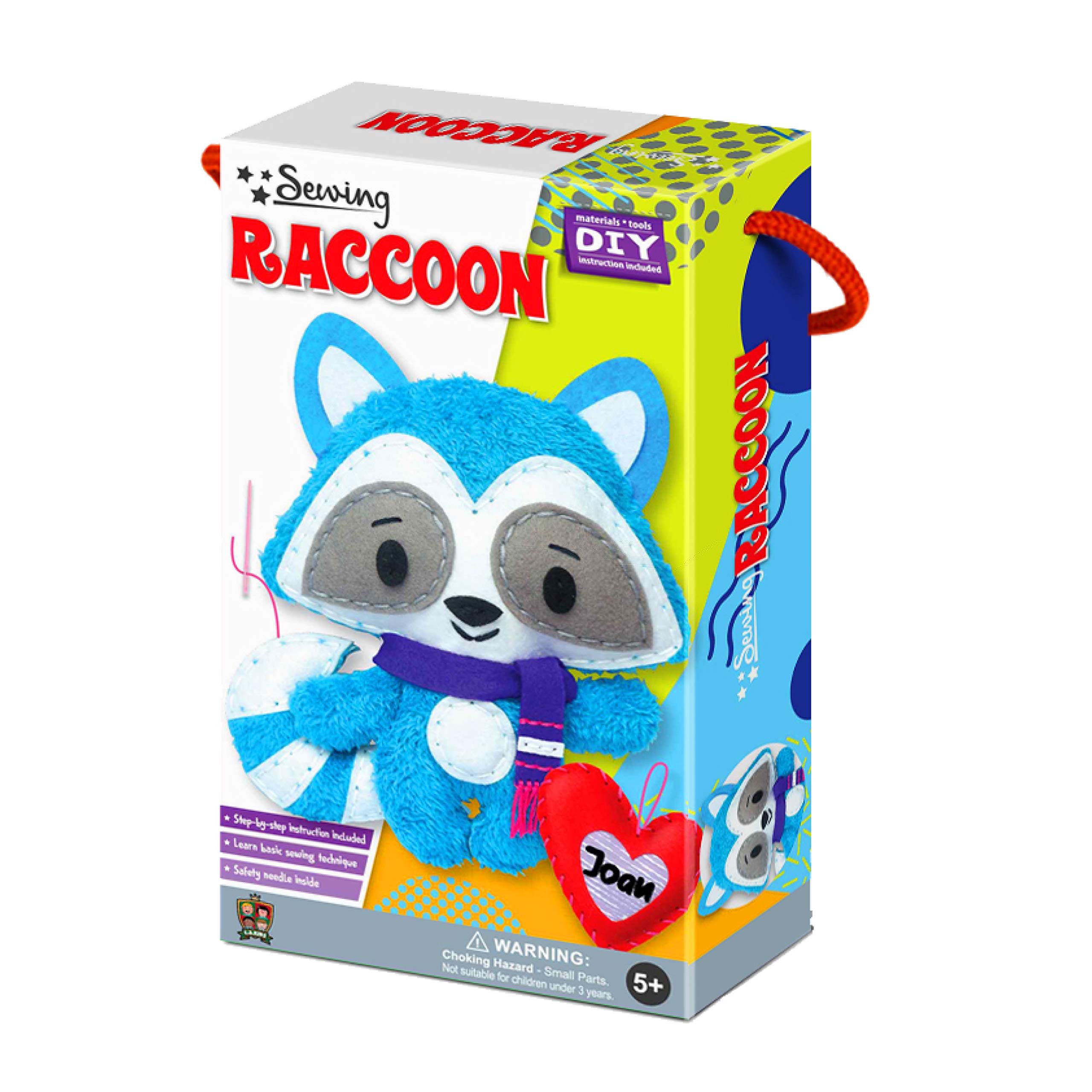 C.S. Kids Magic World DIY Personalised Raccoon Sewing Kit |Frist Sewing Arts & Crafts Gifts | Educational Sewing Kit for Kids | Sew Your Own Raccoon (Safety Neddle & Instruction Included)