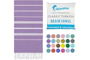 cabanana Turkish Beach Towel Oversized - 40"x70" Quick Dry Sand Free Thin Beach Towels for Adults,Extra Large Cotton Lightweigh Travel Towel for Beach Accessories (Purple)