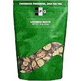 NPG Licorice Root Slices 16 Oz, Gan Cao Slice Root for Home Tea, Traditional Chinese Herbal Tea, Ingredient for Baking, Beverage Mix, Pure Liquorice Flavor, Resealable Bag for Freshness