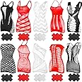 Haysandy Women's Fishnet Lingerie Fishnet Bodysuit Lingerie Sleepwear Bodysuit Lace Smock for Women Couple Dating Nightwear