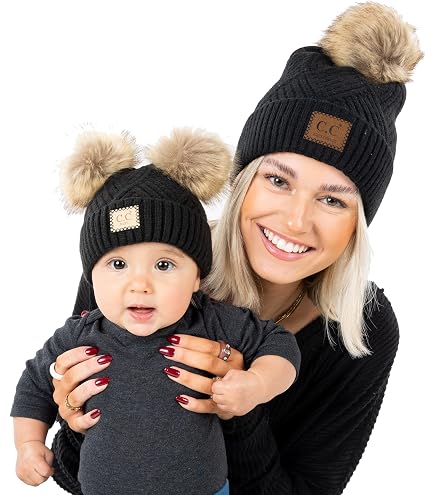 Amazon.com: Funky Junque Mommy & Me Beanie Set – Matching  display picture 1