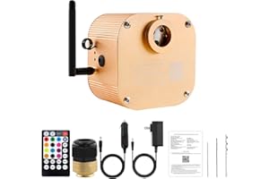 ATOKEE 16W Twinkle Fiber Optic Light Box, Bluetooth App/RF Remote Control for Starlight Headliner, Car Plug & Power Adapter, PG Connector & 3 Drill Bits