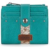 Montana West X Wrangler Cowhide Wallet for Women Wallets, Card Cases & Money Organizers Small Bifold Wallets Women Ladies Female RFID Card Wallet with Removable ID Window