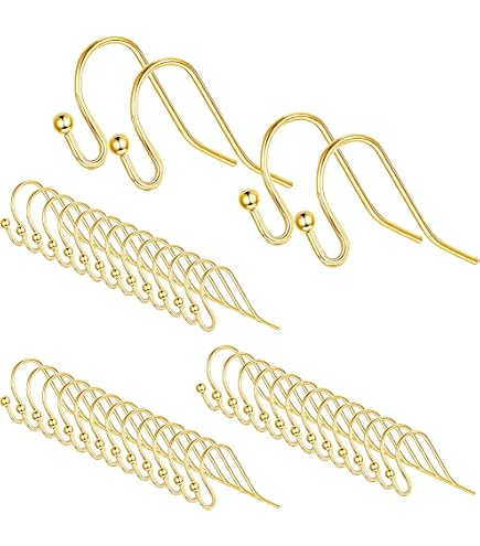 20pcs Adabele Real Gold Sterling Silver Round Earring Hooks, 0.7mm/21 Gauge