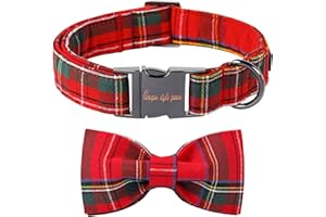 Unique style paws Christmas Dog and Cat Collar with Bow Pet Gift Adjustable Soft and Comfy Bowtie Collars for Small Medium Large Dogs