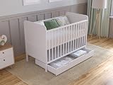 Love For Sleep Levi Baby Cot Bed 120x60cm White with Drawer & Mattress view 3