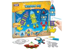 Imagimake Window Art for Kids - Rocket | Suncatcher Kits for Kids, Arts and Crafts for Kids Ages 6-8 | C Gifts for 5 6 7 8 9 10 11 12 Years Old Boys & Girls | Christmas Craft for Kids