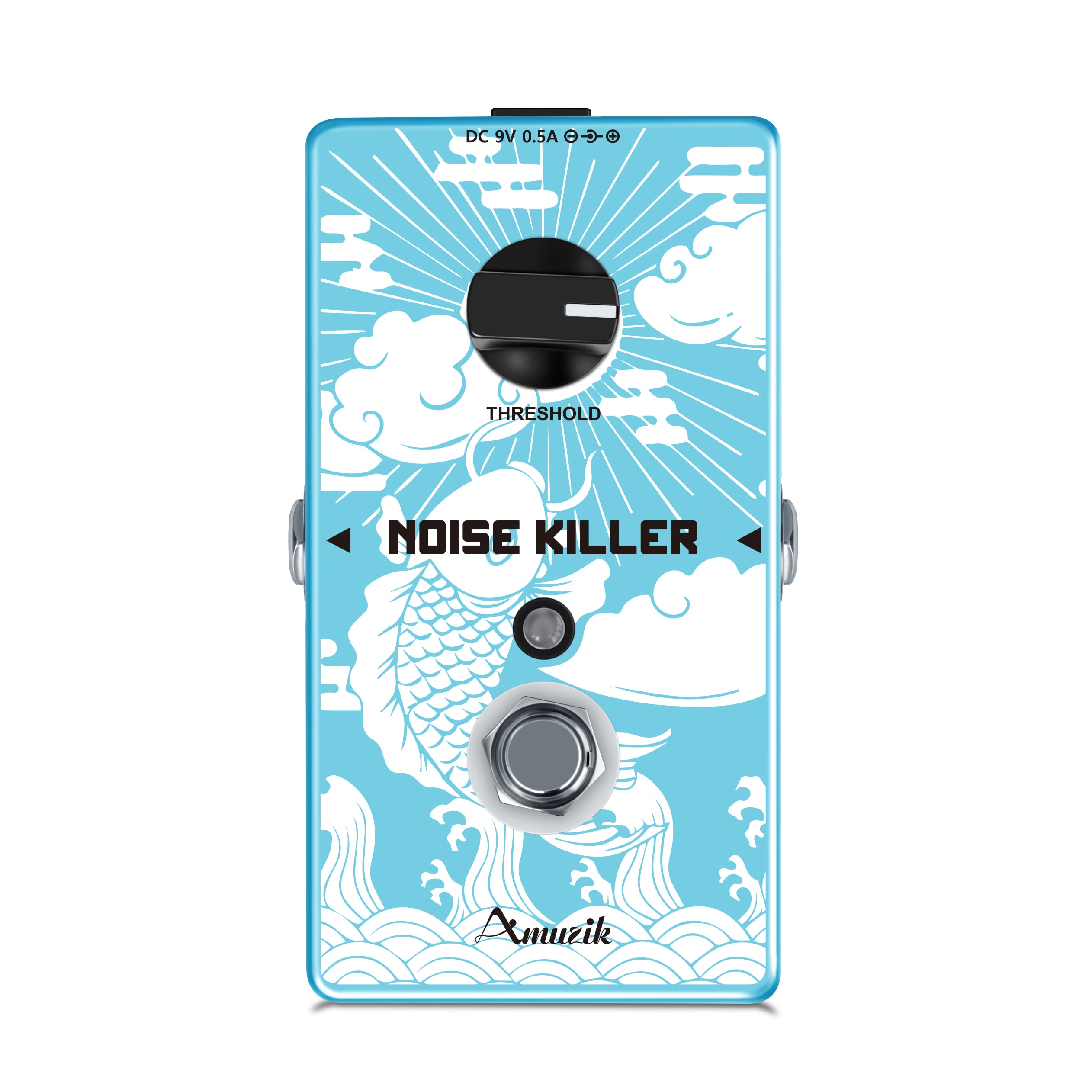 Amuzik Noise Killer Guitar Effect Pedal Noise Gate Noise Suppressor for Electric Guitar and Bass Rock Music Pedal, Sky Blue
