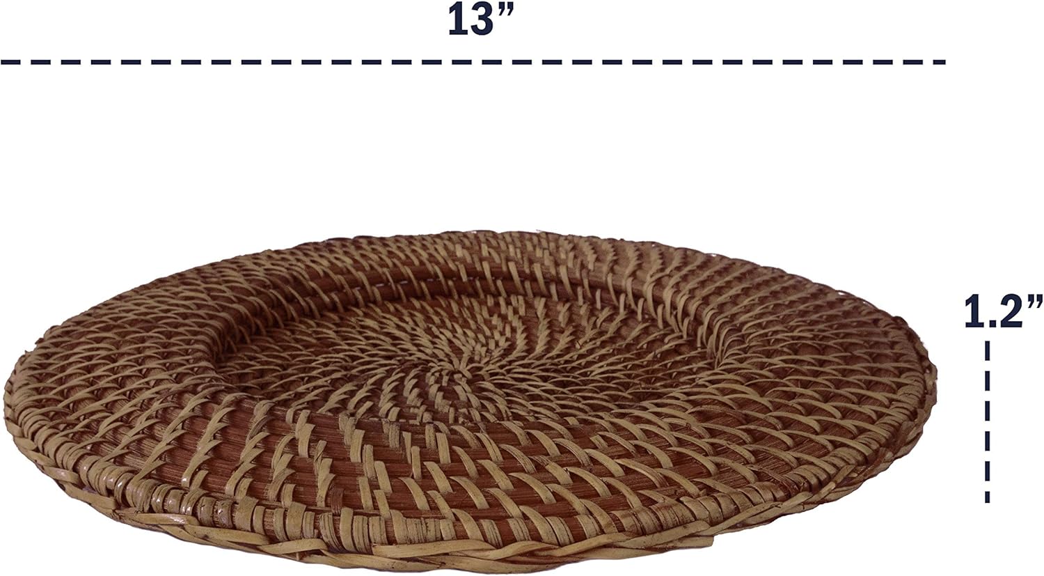  | Set of 4 Pack Wicker Charger Plates for Dinner, Party, Wedding | Woven Rustic Dinnerware Tableware Decoration Placemat Alternative (Brown): Charger & Service Plates