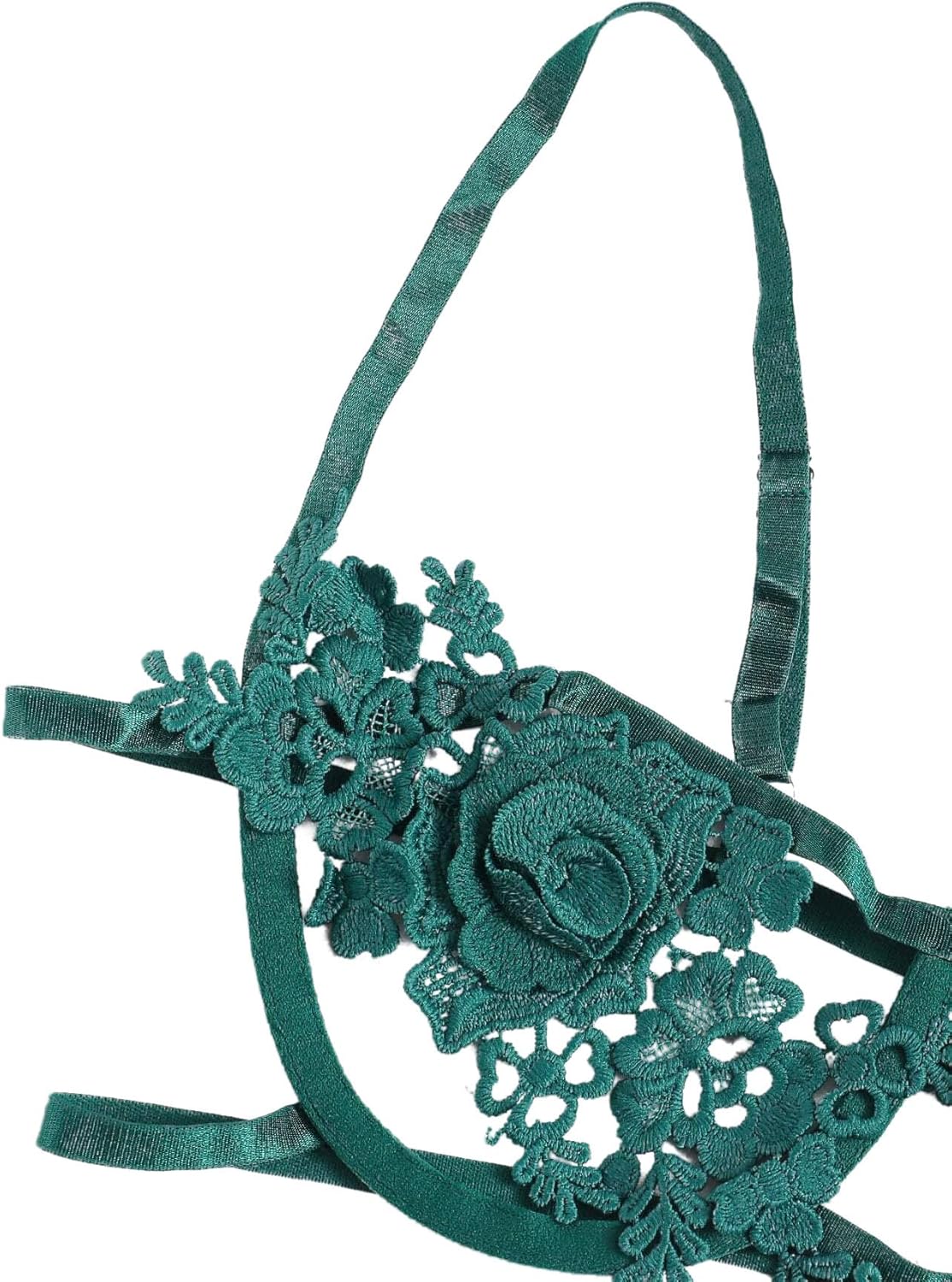SOLY HUX Women's Floral Appliques Underwire Bra and Panty 2 Piece Lingerie Set: Clothing