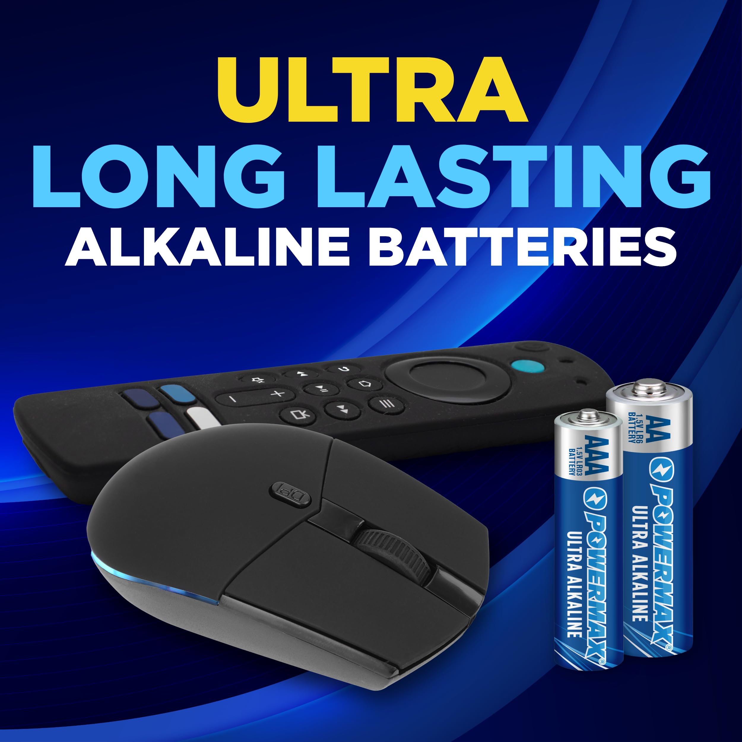 Powermax Alkaline Batteries 24-Count Combo Pack, (12 Double AA, 12 Triple AAA), Ultra Long Lasting Battery for Home and Office, 10-Year Shelf Life, Reclosable Packaging