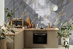 20-Pack Peel and Stick Bleu Or Marble Tiles