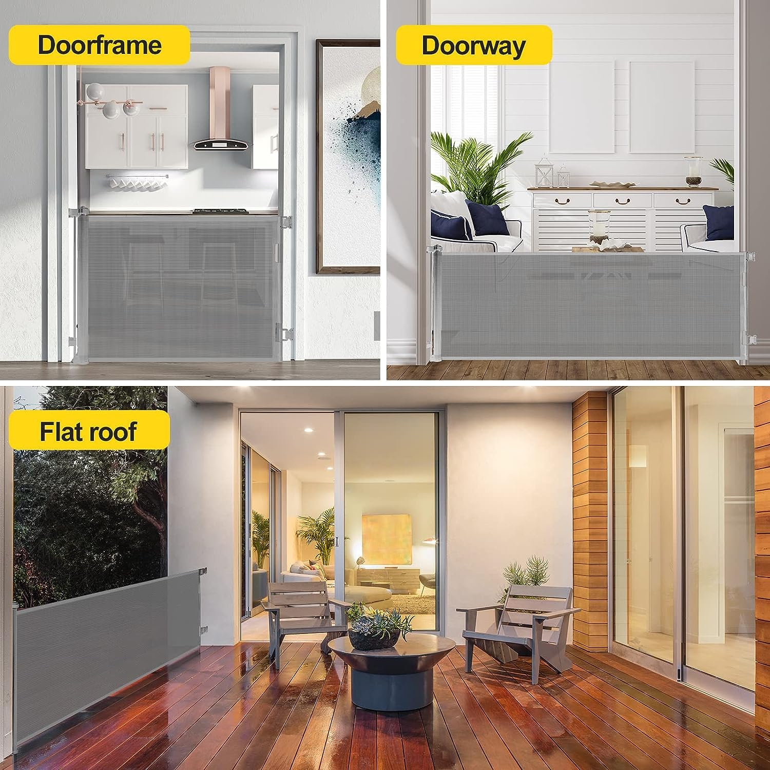 dearlomum 197 Inch Extra Wide Retractable Baby Gate,Mesh Large Baby