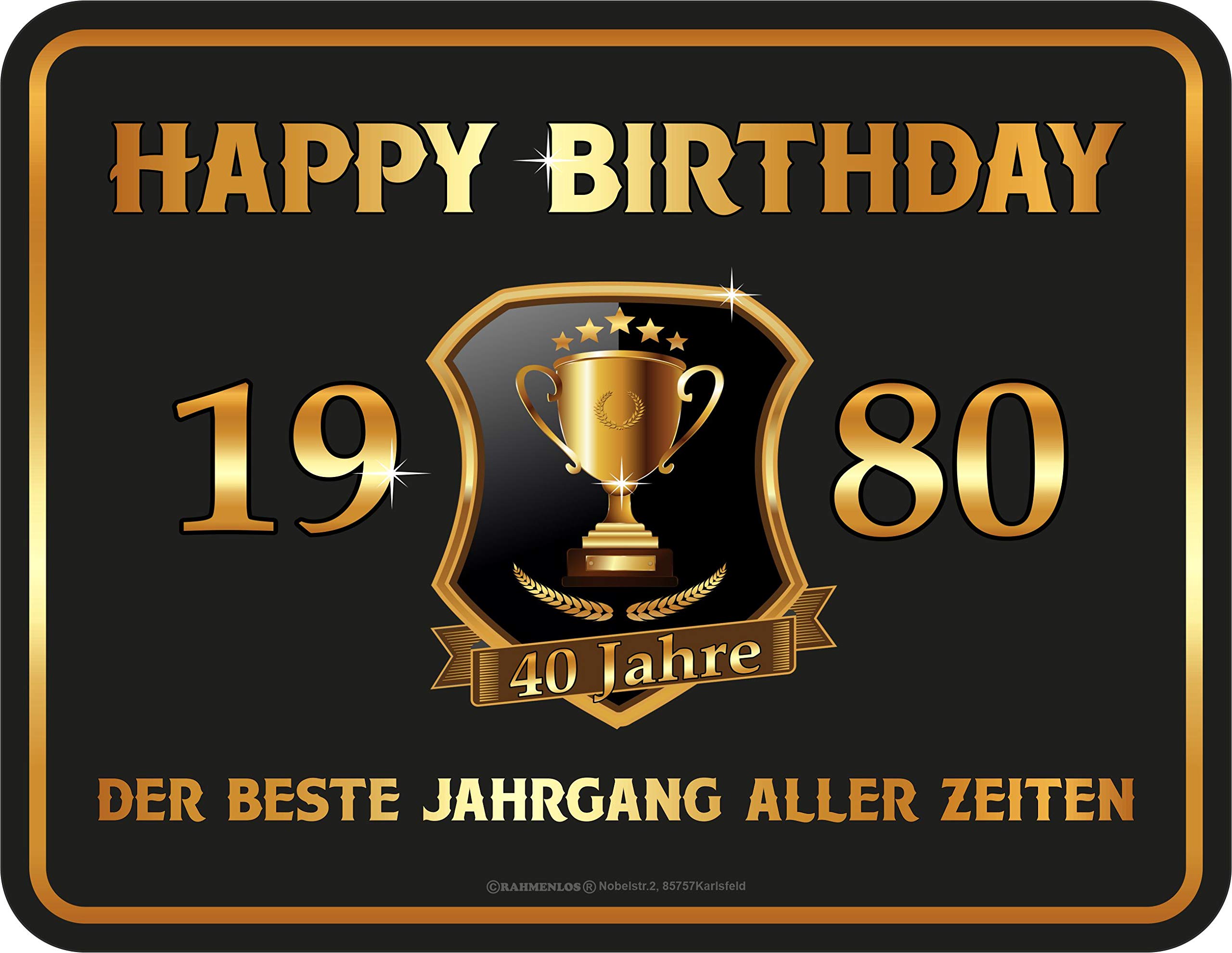 RAHMENLOS Tin-Plate Sign, Black, 17 x 22