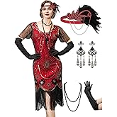 YESSA Flapper Dresses 1920s Dresses for Women,Great Gatsby Dresses for Women Roaring 20s Costumes With 20s Accessories