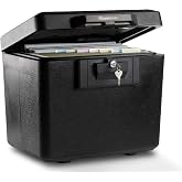 SentrySafe Black Fireproof Document Box with Key Lock, Safe Secures Files and Documents for Home or Office, 0.61 Cubic Feet, 13.6 x 15.3 x 12.1 inches, 1170