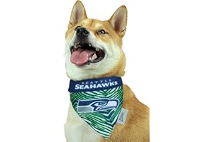 Zubaz NFL Team Reversible Pet Bandana for Dogs & Cats, Seattle Seahawks, Large/X-Large
