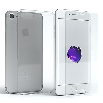 EAZY CASE Hülle für Apple iPhone 7/8 Silikonhülle & Panzerglas (9H) Schutz Set, Displayschutzglas, Panzerglas, Schutzhülle Ul