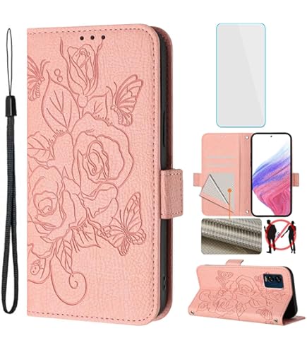 Asuwish Compatible With Nokia C32 Wallet Case Tempered Glass Screen Protector And Leather Flip Cover Card Holder Stand Cell Accessories Phone Cases For NokiaC32 C 32 Women Men Black