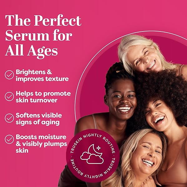 TRUSKIN VITAMIN C SUPER SERUM – NIACINAMIDE, RETINOL, HYALURONIC & SALICYLIC ACID – ALL-IN-ONE ANTI AGING SERUM FOR FACE – IMPROVE APPEARANCE OF DARK SPOTS, FIRMNESS FOR BRIGHTER LOOKING SKIN, 1 FL OZ
