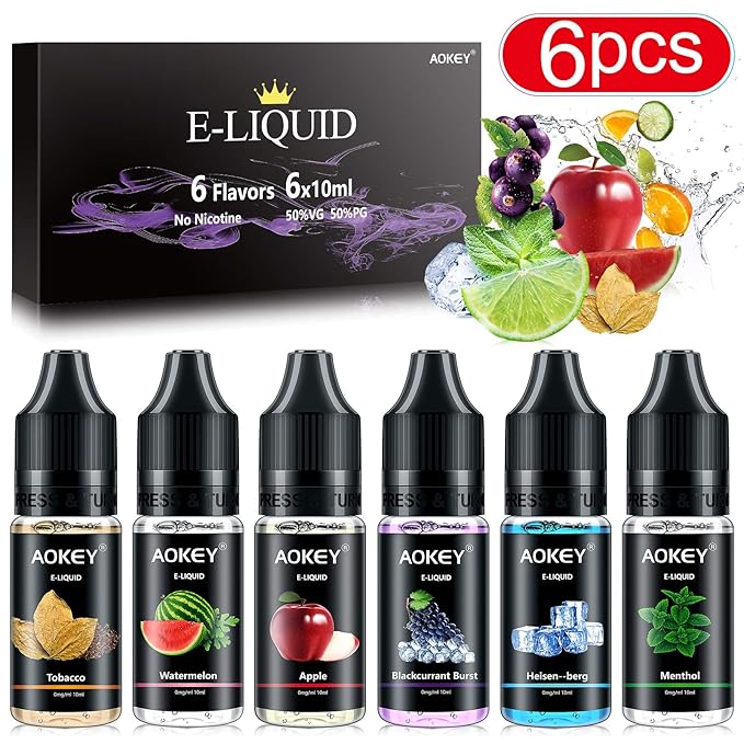 [6pcs x 10ml] Vape Liquid Tobacco Vape Juice, Menthol eliquid