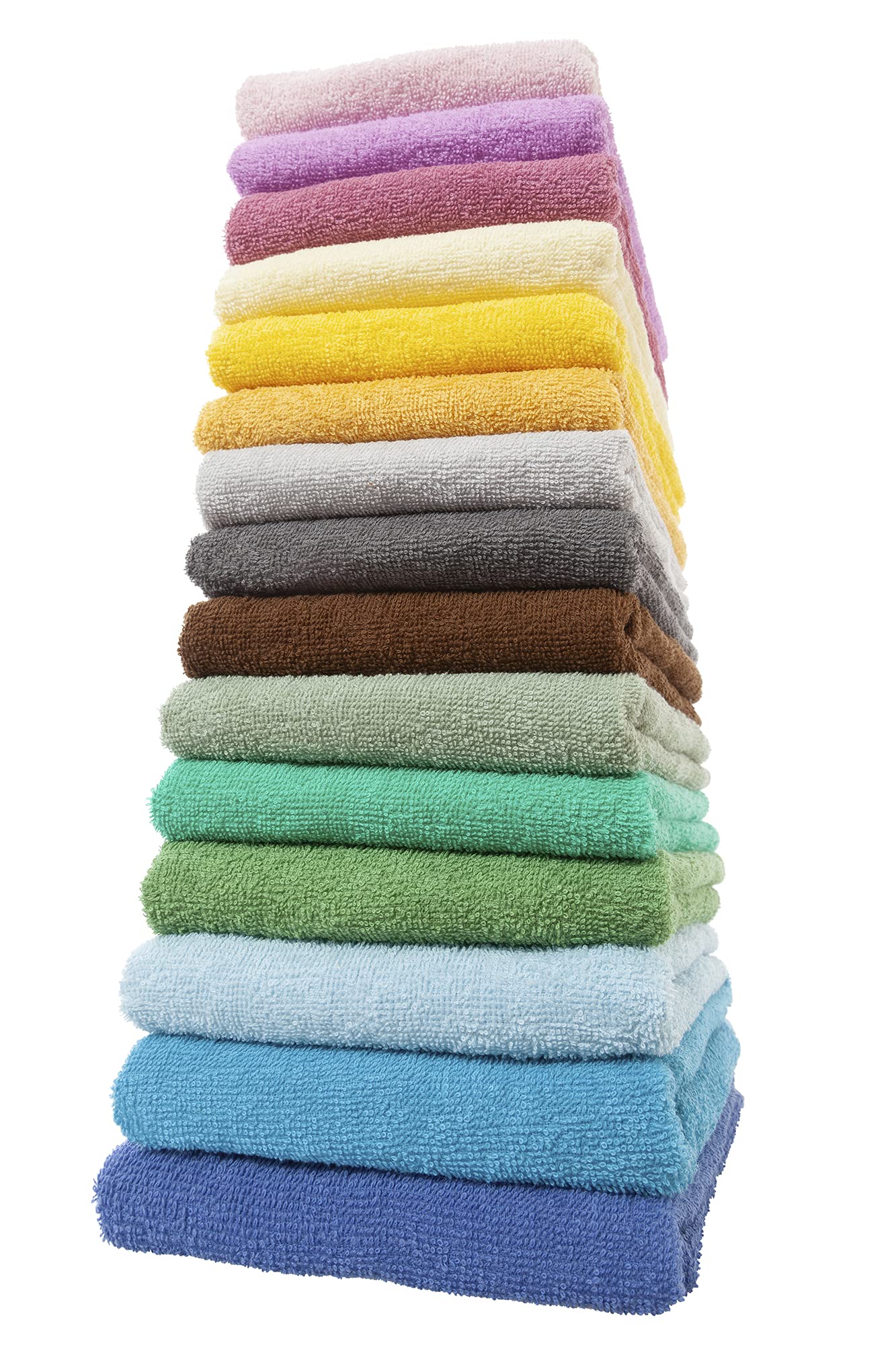 Kosugizen フェイスタオル 徳用カラータオル 15色各1枚入 34×80㎝ 乾きやすい薄手タイプ まとめてお得 15枚セット SV-625-15商品画像