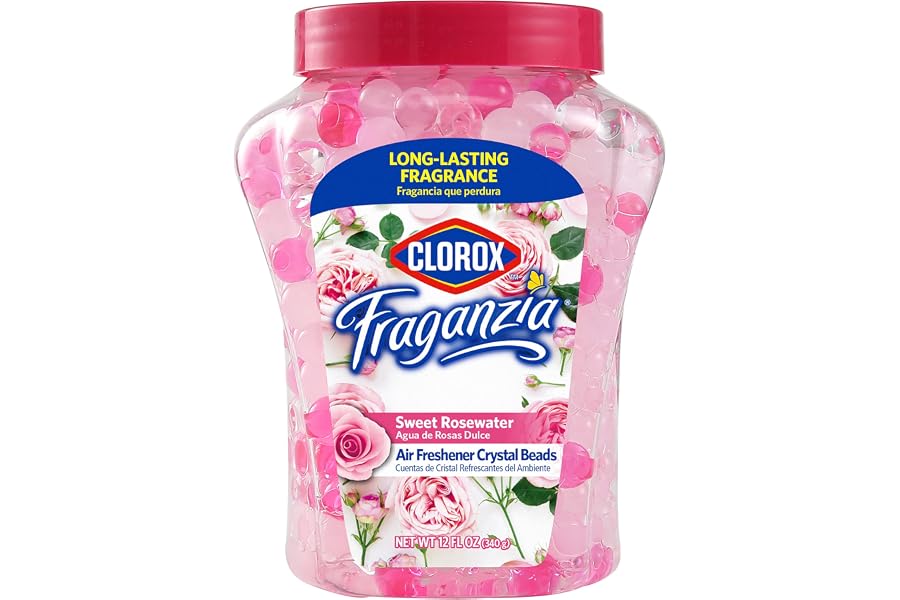 Clorox Fraganzia Crystal Beads Air Freshener, Long Lasting Room Deodorizer and Odor Eliminator Gel Beads to Freshen Home, Car