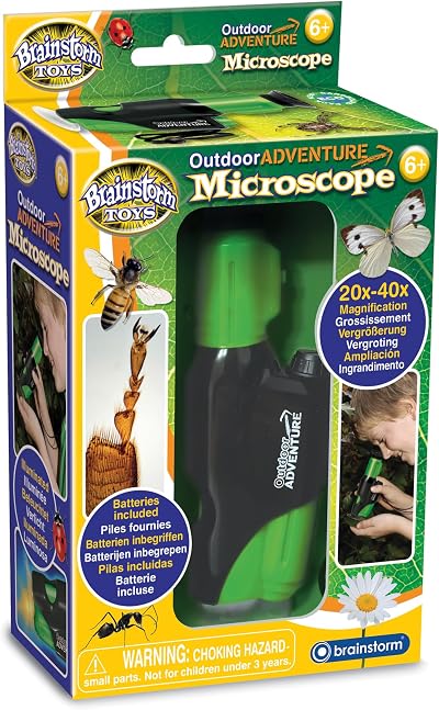 Brainstorm Toys Outdoor Adventure Microscope 20x-40x Magnification Portable STEM
