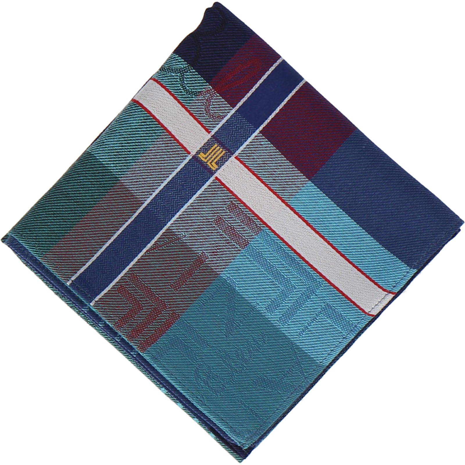 [ランバンオンブルー] メンズ 先染めハンカチ 17506009 ハンカチ 男性 チェック柄 17506009A ネイビー 約横47cm×縦47cm の商品画像