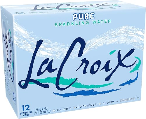 LaCroix agua con gas, Pure, 12 onzas líquidas, paquete de 12 — Agua y aguas con gas