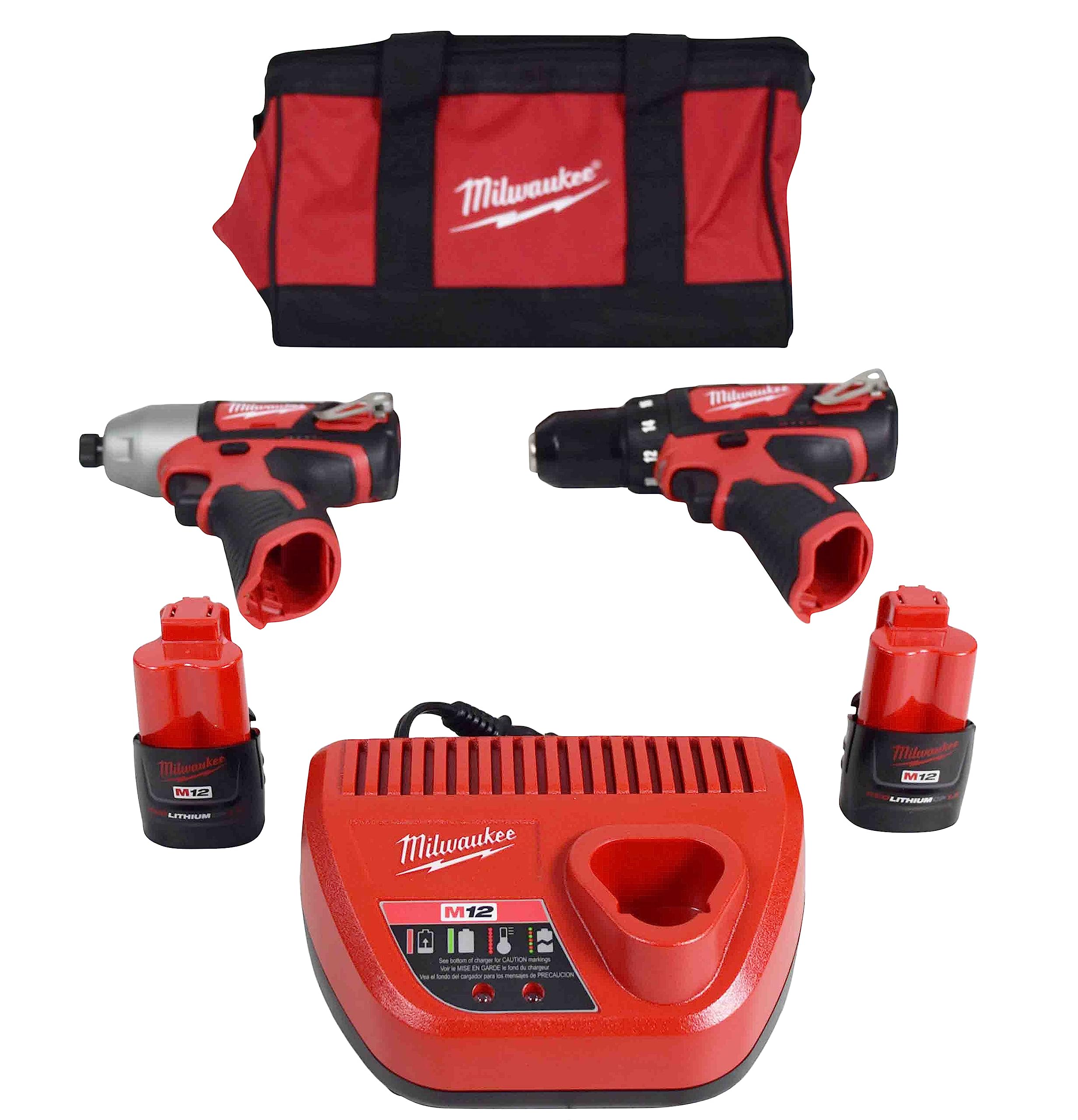 M12 Milwaukee 2494-22 Drill/Impact Driver Combo Kit