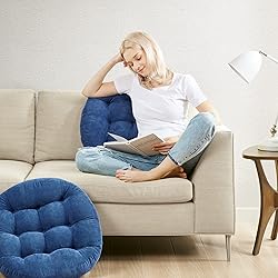 Floor Cushion Pillow Set of 2, Round Large Pillows