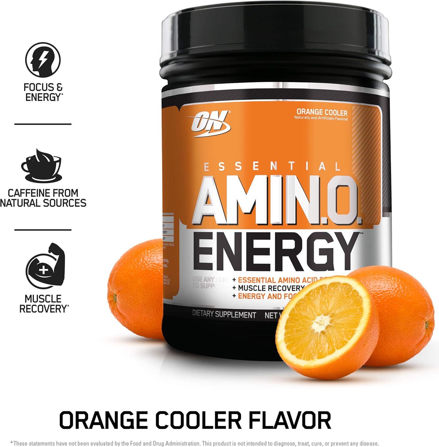 Optimum Nutrition Amino Energy - Pre Workout with Green Tea, BCAA, Amino Acids, Keto Friendly, Green Coffee Extract, Energy Powder - Orange Cooler, 65 Servings: Health & Personal Care