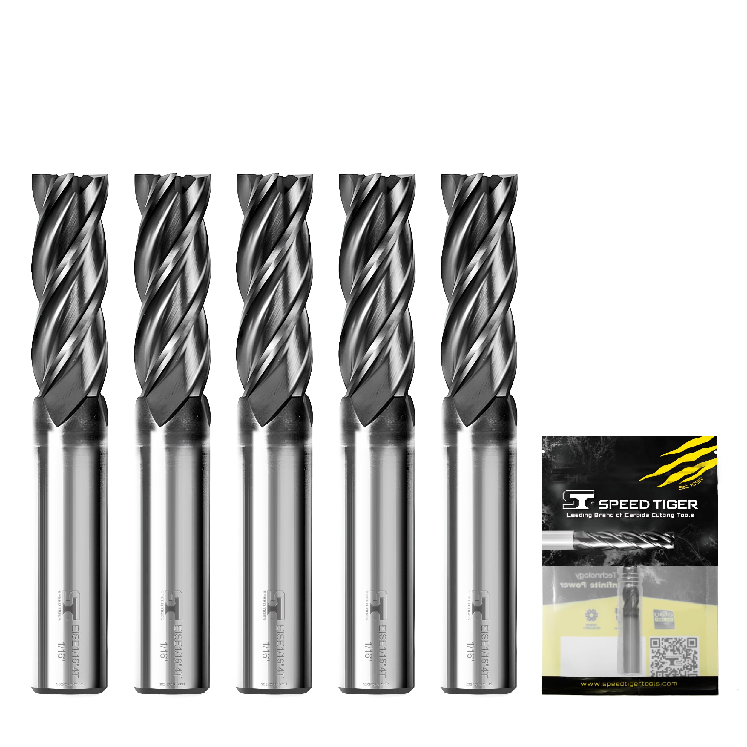 SPEED TIGER EISE 1/16" Carbide Square End Mill - 4