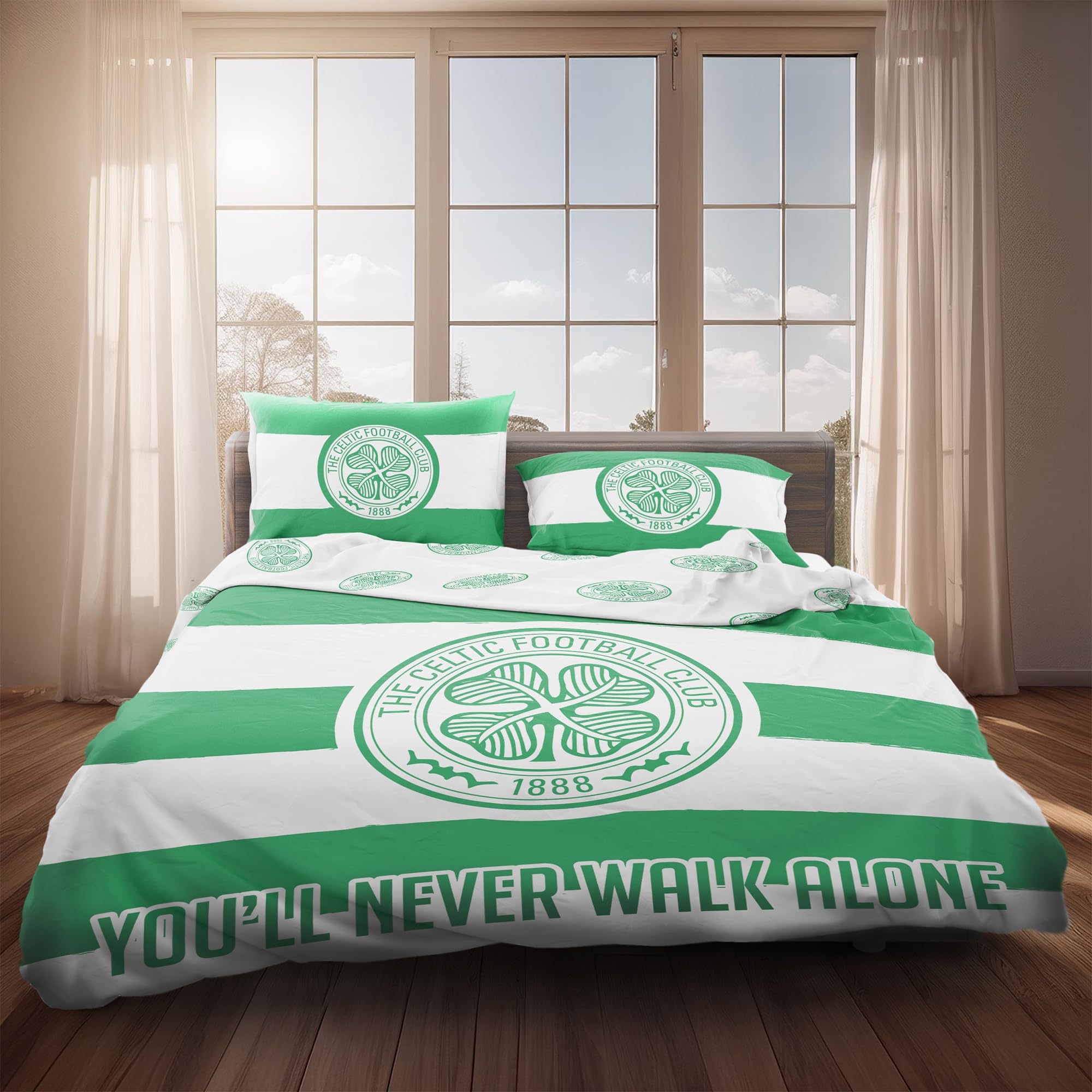 Officially Licensed Celtic FC Double Bedding Set – Reversible and Includes Pillowcase – Perfect for Kids – For Bhoys and Wee Lasses Of Celtic