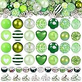 Wurosi 112 Pcs Beads for Pens, Spacer Beads, Chunky Bubblegum Bead, Rhinestone Bead for DIY Beadable Pen Jewelry Making Christmas