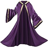 TOONRAIN Velvet Wizard Hooded Robe for Adult, Medieval Cape Renaissance Cloak for Men Women Halloween Costume