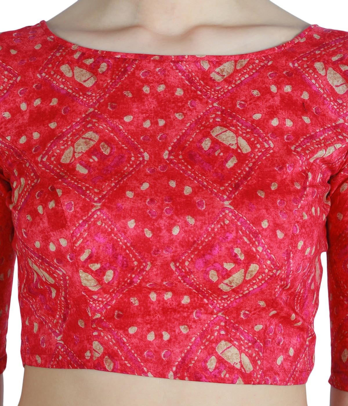 studio shringaar women's cotton abstract print saree blouse.