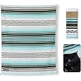 Nomadix Festival Blanket - Perfect for Picnics, Camping, & Lawn Seating - Plush Top & Water Resistant Base - Made with Post Consumer Recycled Materials - Agua Blue - 60x72 in