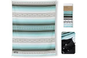 Nomadix Festival Blanket - Perfect for Picnics, Camping, & Lawn Seating - Plush Top & Water Resistant Base - Made with Post Consumer Recycled Materials - Agua Blue - 60x72 in