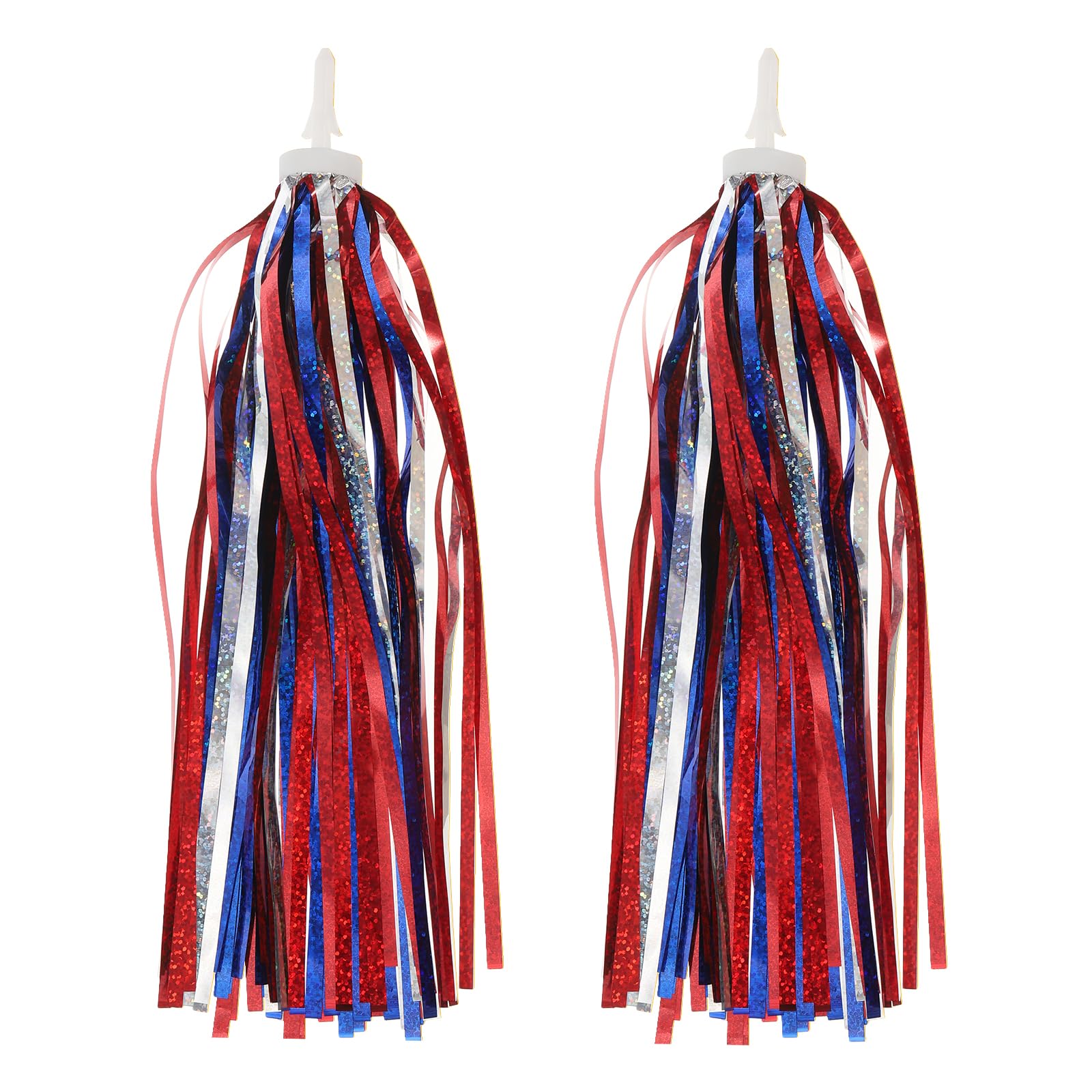 PATIKIL Bike Streamers, Colorful Scooter Handlebar Tassels Grips Ribbon Accessories Decorations for Girls Bicycle Tricycle Handles, Red Blue