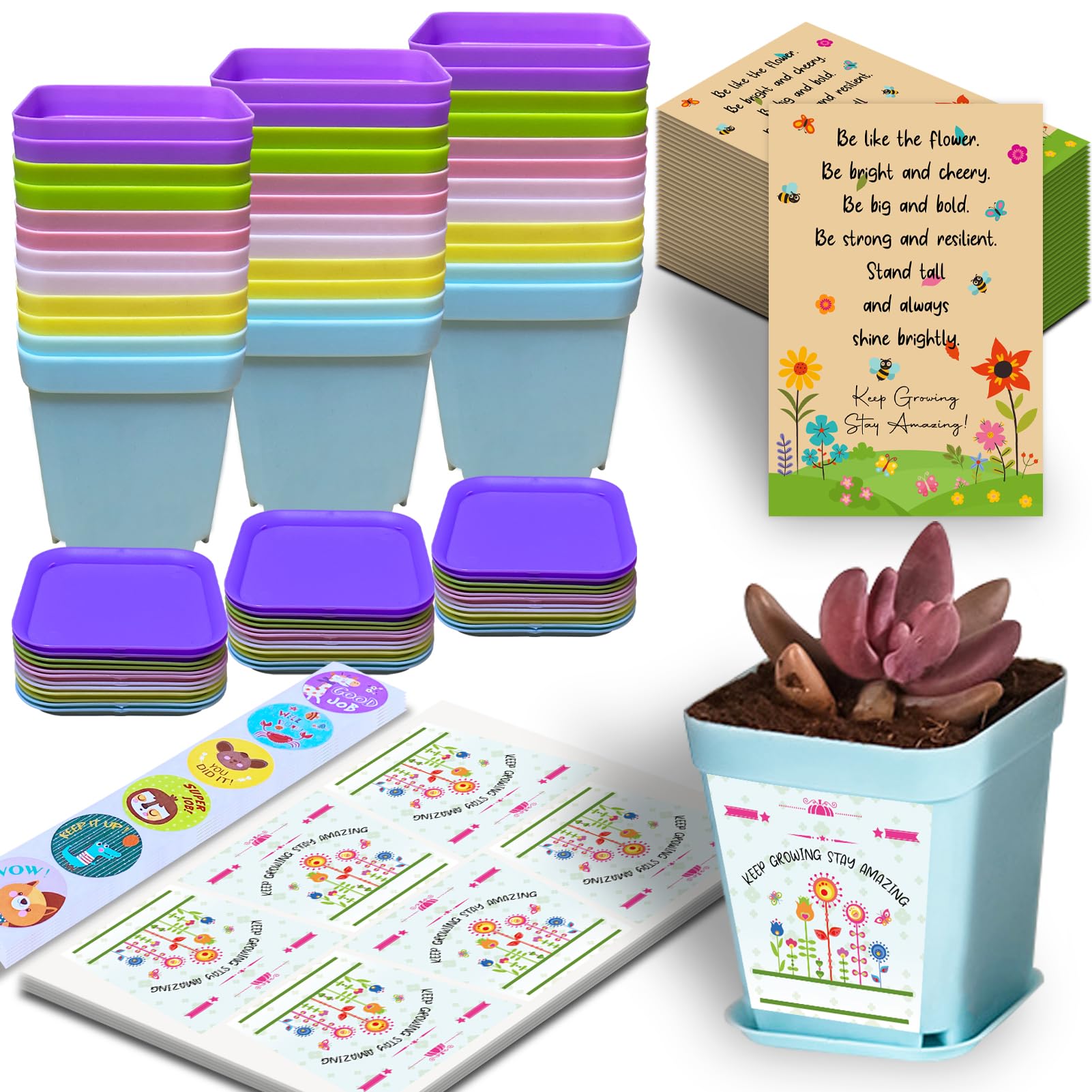 Popmanko Gifts For Students From Teachers, 36Pack Class 30 School Children, Year 6 Leavers End Of Gifts, Term Flower Pots Seed Envelopes Pupils