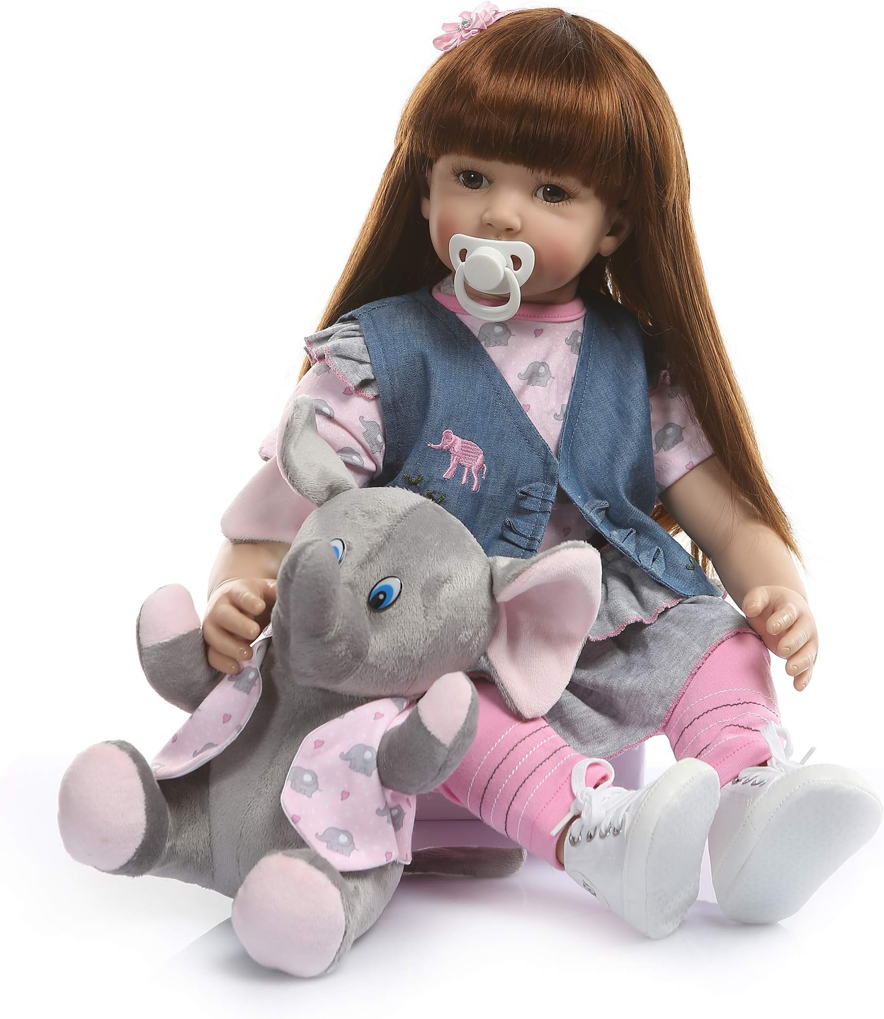 Lullaby 24 inch 60cm Lovely Reborn Baby Girl Dolls Toddler Realistic Looking Life Like Baby Doll with Weighted Body Vinyl Silicone Babies Xmas Gift