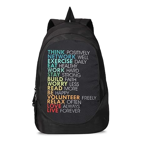 90HILLS STYLO 30 Litre Printed Casual Laptop Bag || College Bag || Backpack (Quotes)