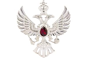 Knighthood Brooch Suit Pin Double Headed Eagle With Winged Stone Detailing Lapel Pin Badge Coat Suit Jacket Wedding Gift Party Shirt Collar Lapel Pin Accessories for Men Women