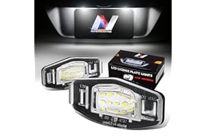 NUVISION LIGHTING Pair of LED License Plate Lights Compatible with 01-15 Civic / 03-08 Pilot / 00-04 Odyssey, 34100S0A013 34104S0A013, NVL-LPL-002