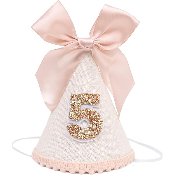 Chapeau 2e Anniversaire BOXOB – Confettis Roses Pailletés – Feutre Doux – Taille 16x9 Cm – Accessoire Photo – Fille